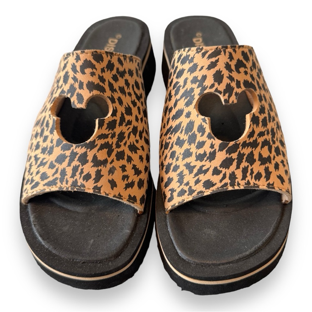 90's - 2000's Vintage Mickey cut out leopard print slip-ons